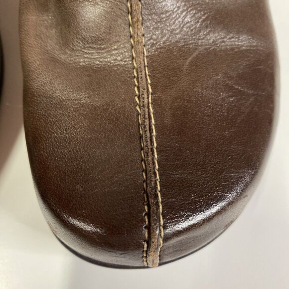 Naturalizer Brown Leather Clogs Women's Sz 10M Lial Mules S110 Metal Accents - Picture 14 of 15